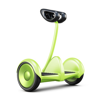 Gyroscooter with handle on white background. 3d rendering.